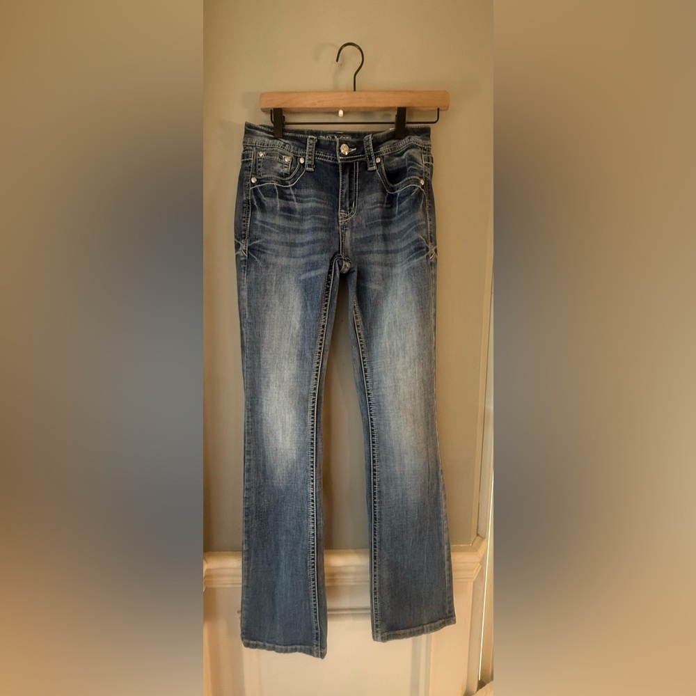Grace in LA Bootcut Embellished Jeans Sz 26 Bling Western Cowgirl - Picture 6 of 9